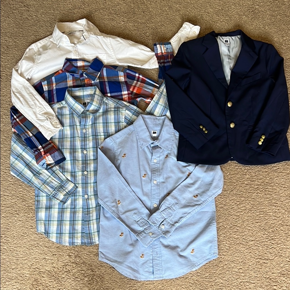 Janie and Jack White and Blue Button Down Shirts Collection
